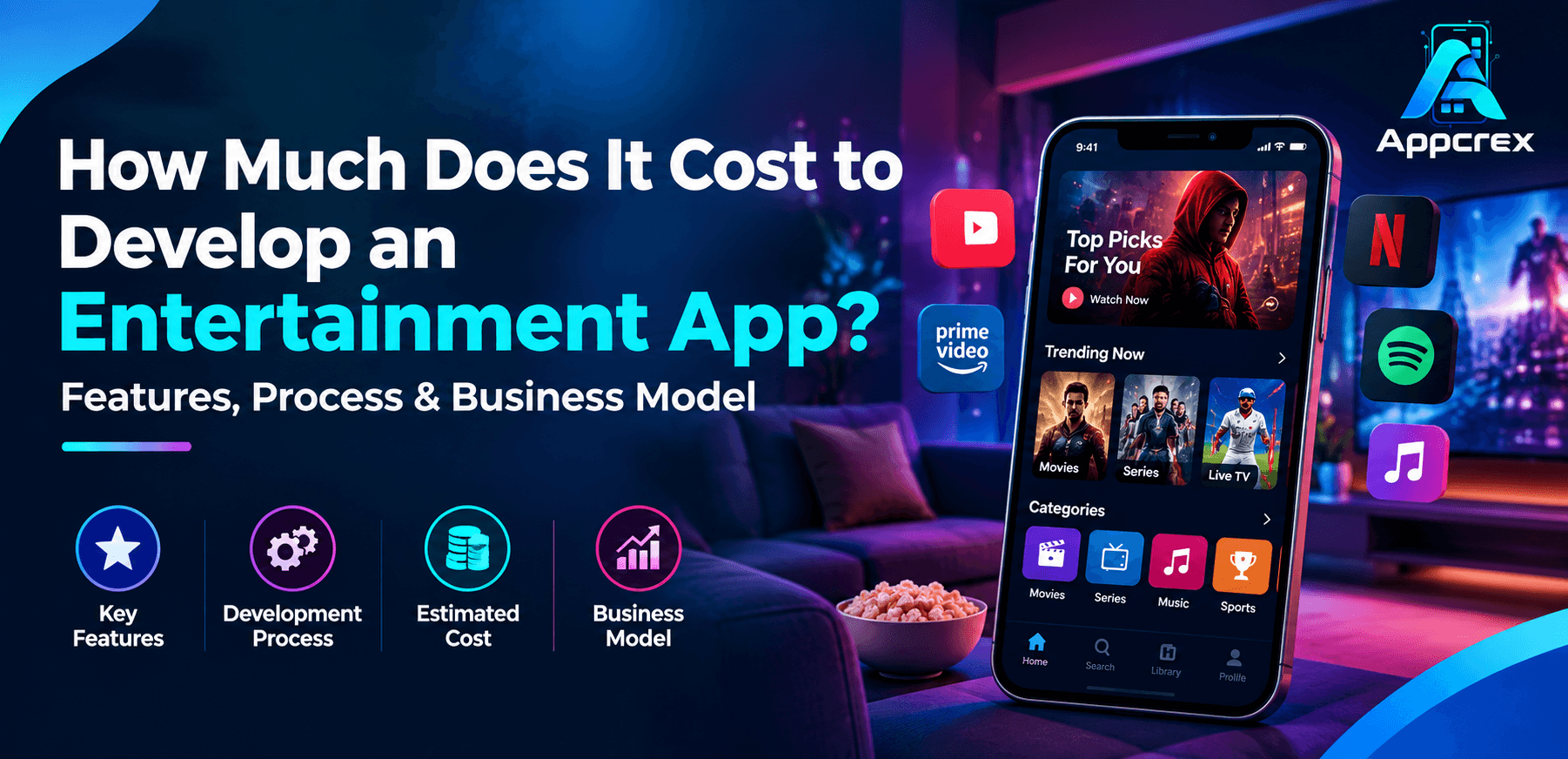Cost to Develop an Entertainment App